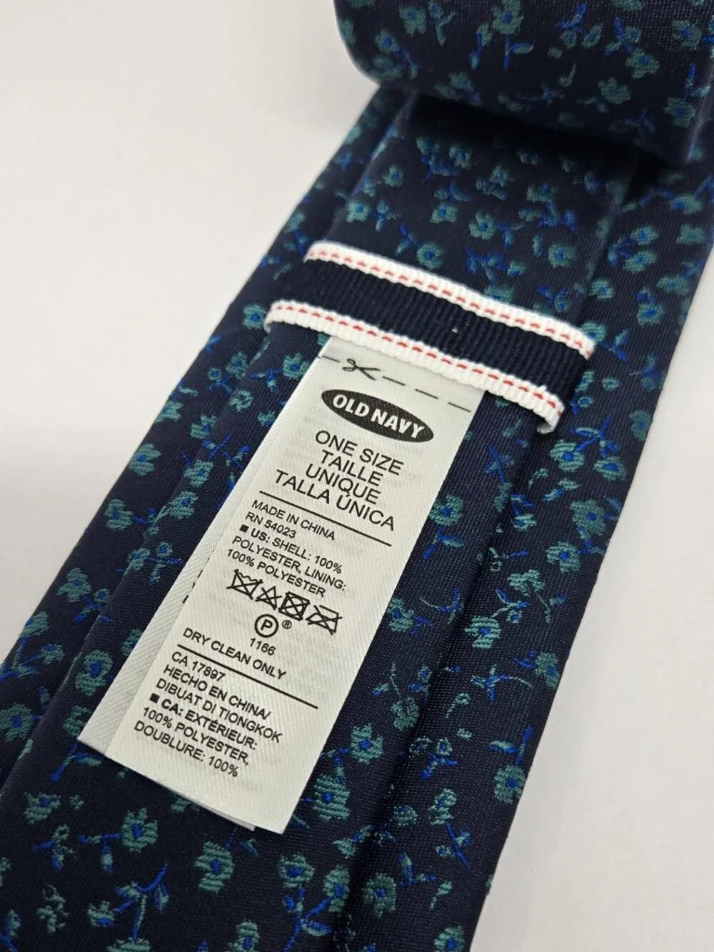 Old Navy 100% Polyester, Blue and Green Floral, Mens Tie